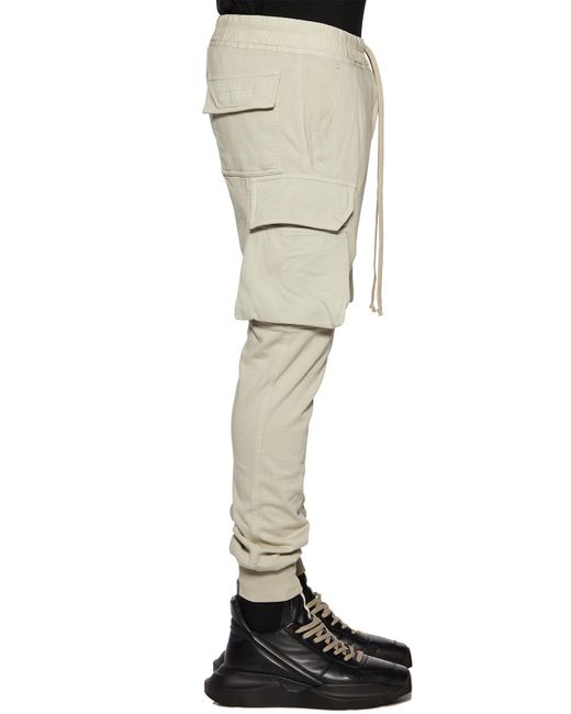 Rick Owens Natural Drawstring Organic Cotton Track Pants for men