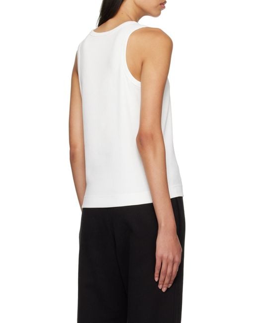 Moncler White Logo Tank Top