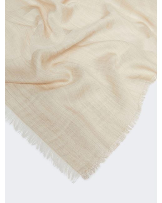 Max Mara White Logo Cashmere Scarf