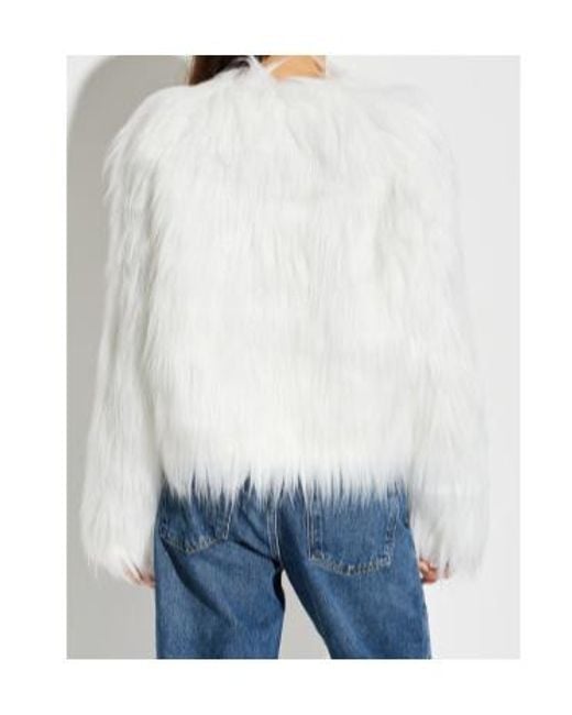 Stand Studio White Eilish Faux Fur Jacket