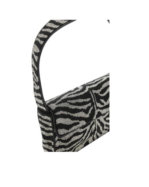Staud Black Tommy Foldover Top Shoulder Bag