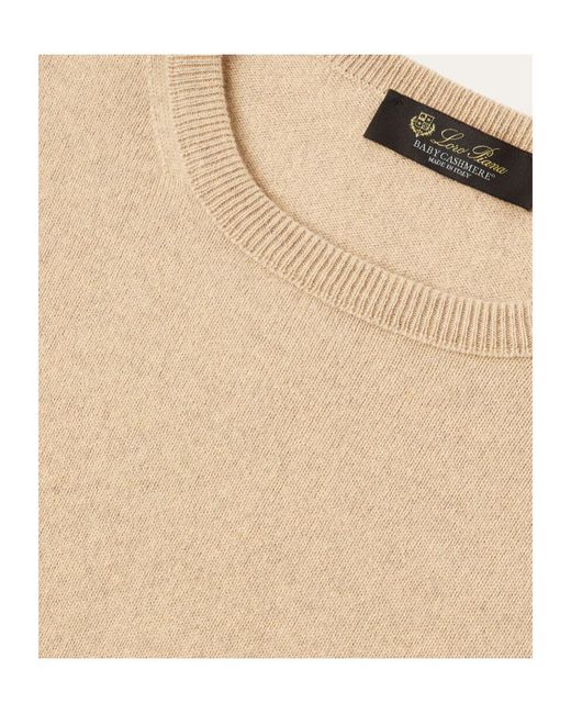 Loro Piana Natural Arona Crew Neck Sweater
