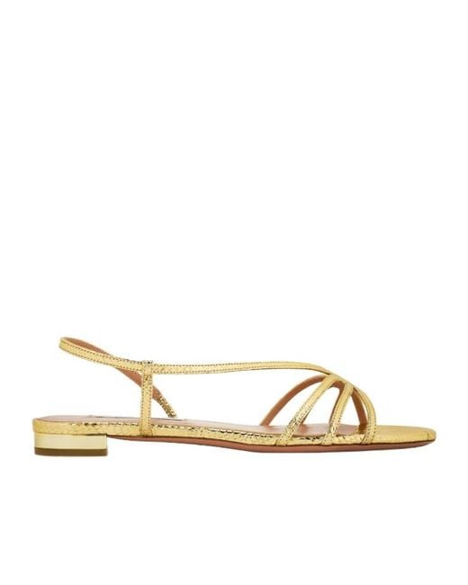 Aquazzura Metallic Talk To Me Strappy Sandals