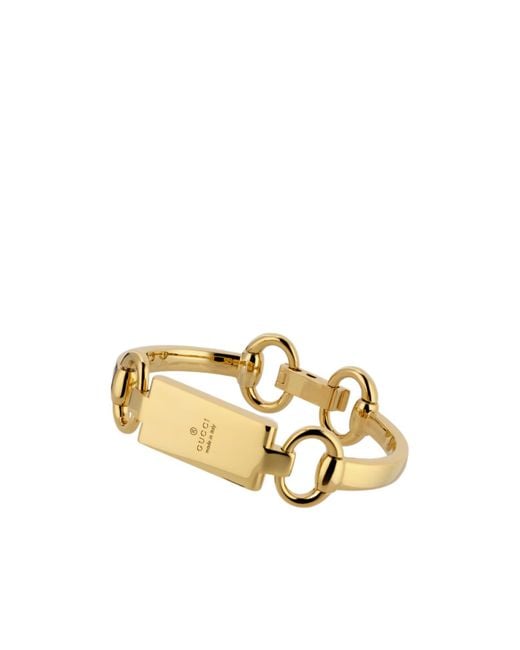 Gucci Metallic Horsebit Motif Bangle Bracelet for men