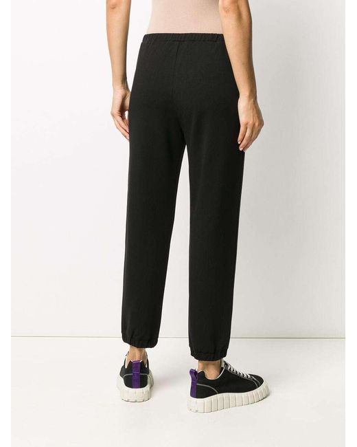 Moschino Black Rhinestone Inlaid Logo Sweatpants
