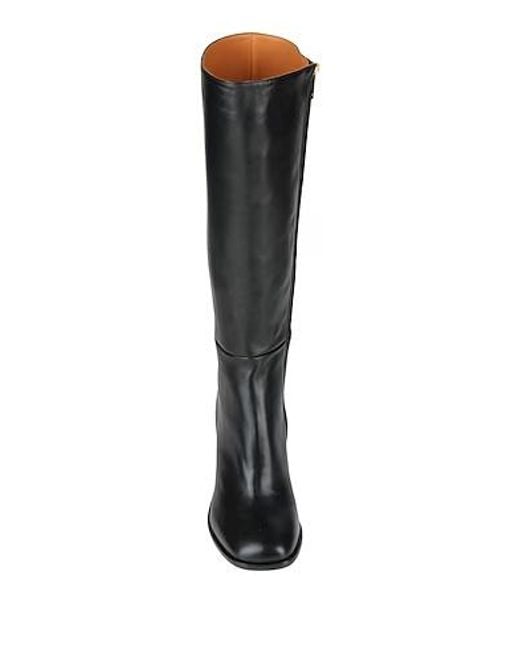 Chloé Black Square-Toed Knee-High Boots