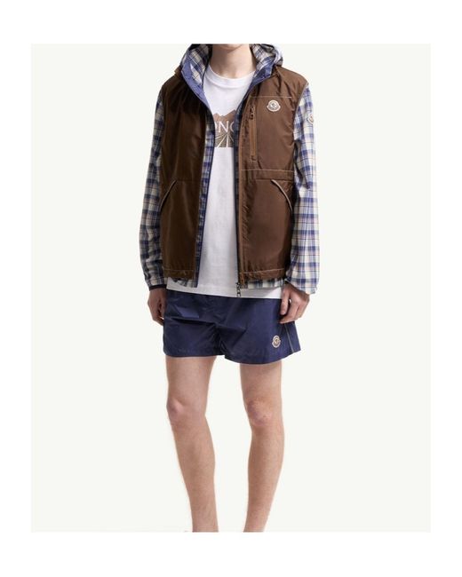Moncler Blue Logo Shorts for men