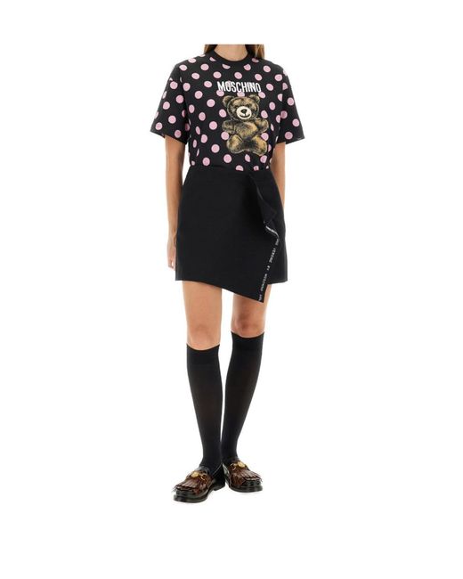 Moschino Black Teddy Bear Printed Jersey T-Shirt