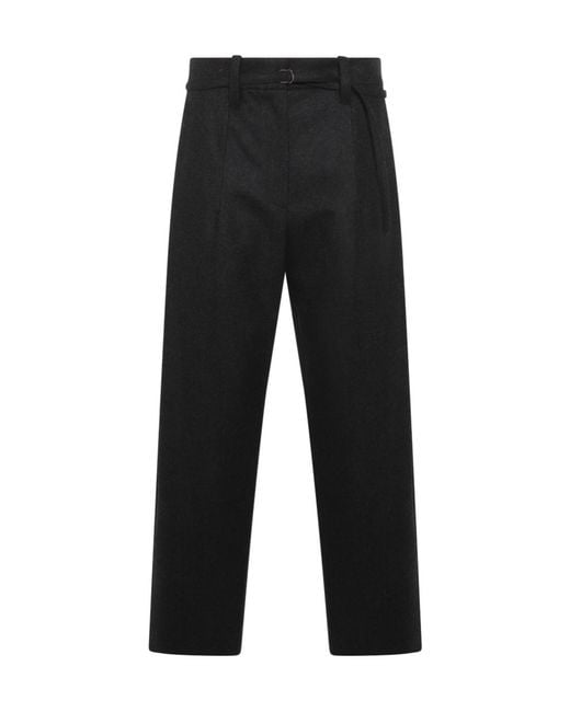 Brunello Cucinelli Black Straight-Leg Cropped Pants