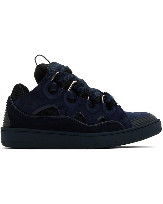 Lanvin Blue Tie Low-Top Sneakers for men