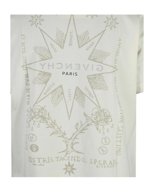 Givenchy Gray Logo Printed Crewneck T-Shirt for men