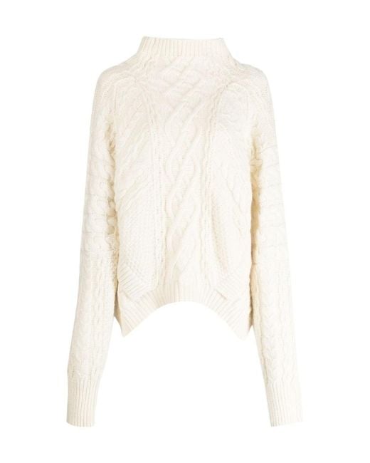 Erdem White Cable-Knit Wool Jumper
