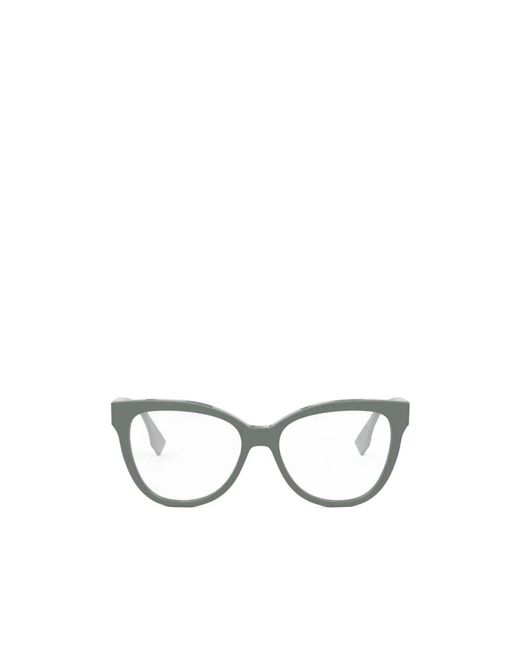 Fendi White Eyewear Cat-Eye Glasses for men