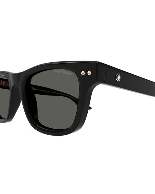 Montblanc Black Eyewear Rectangular Frame Sunglasses for men