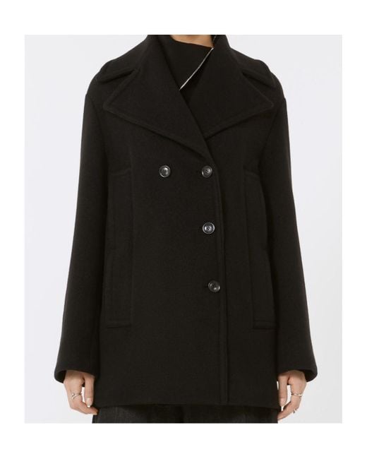 Sportmax Black Tabella Double-Breasted Coat