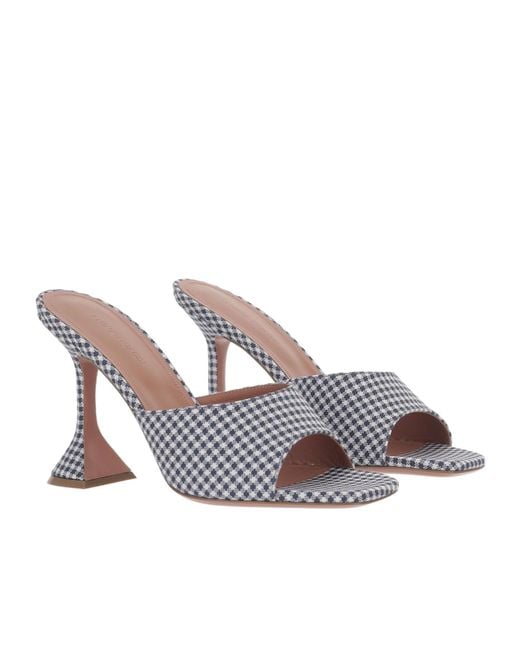 AMINA MUADDI White Square-Toe High-Heeled Sandals