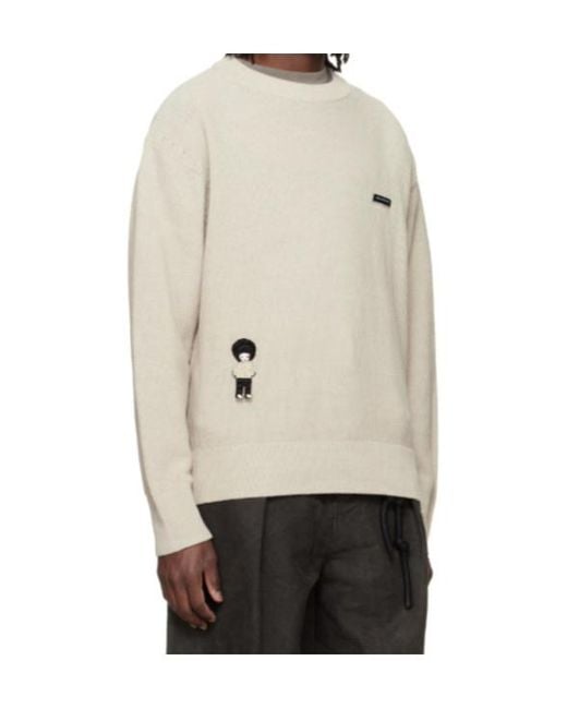 Song For The Mute White Crew-Neck Knit Sweater for men