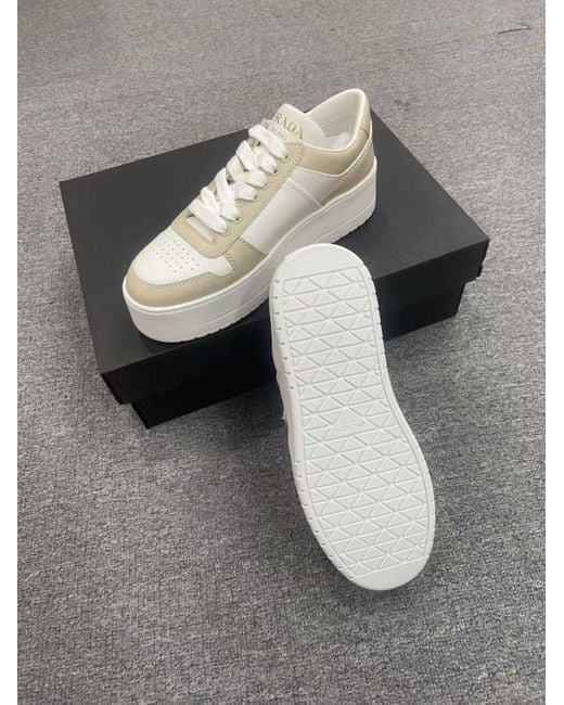 Prada Black Round Toe Low Top Sneakers