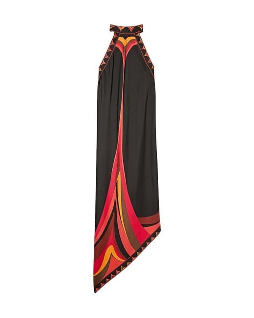 Emilio Pucci Red Pucci Printed Halterneck Maxi Dress
