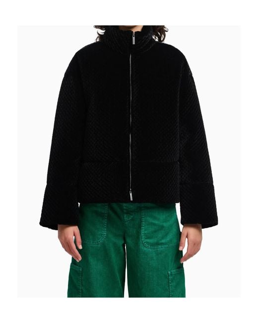 Emporio Armani Black Quilted Blouson Jacket