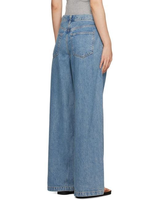 Agolde Blue Ellis Pleated Wide-Leg Jeans