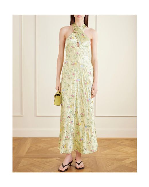 Rixo Metallic Floral Pattern Dress