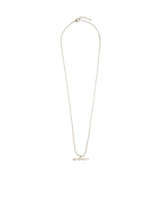 Givenchy White Logo Plaque Necklace for men