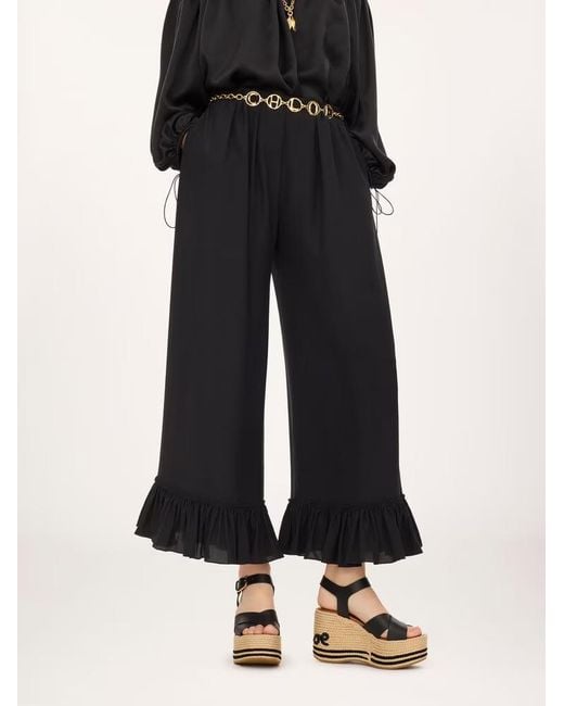 Chloé Black Draped Casual Pants