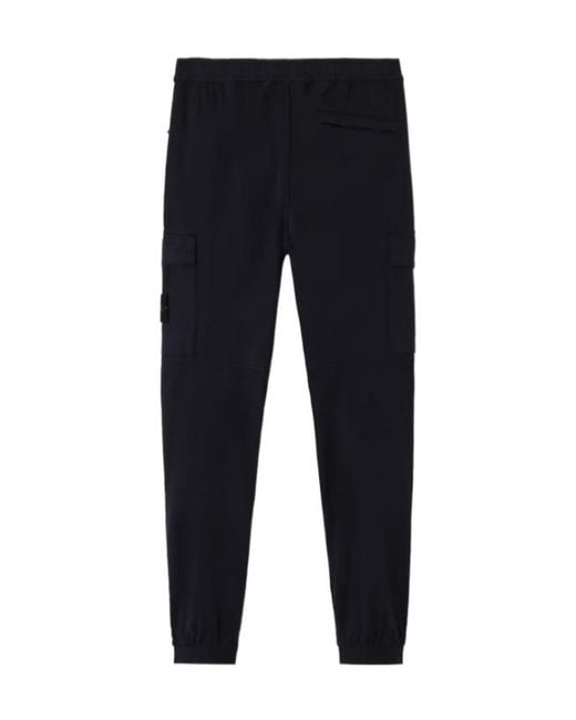 Stone Island Blue Compass Patch Cargo Trousers for men