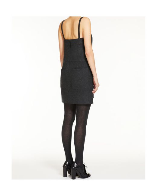 Max Mara Black Elegant Mini Wool Felt Dress