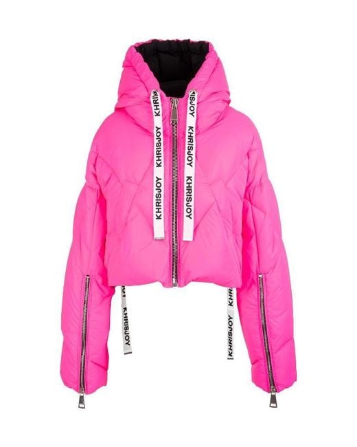 Khrisjoy Pink Cropped Puffer Jacket