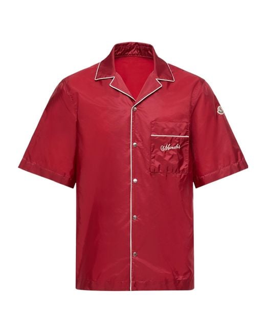 Moncler Embroidered Logo Short Sleeve Shirt for men