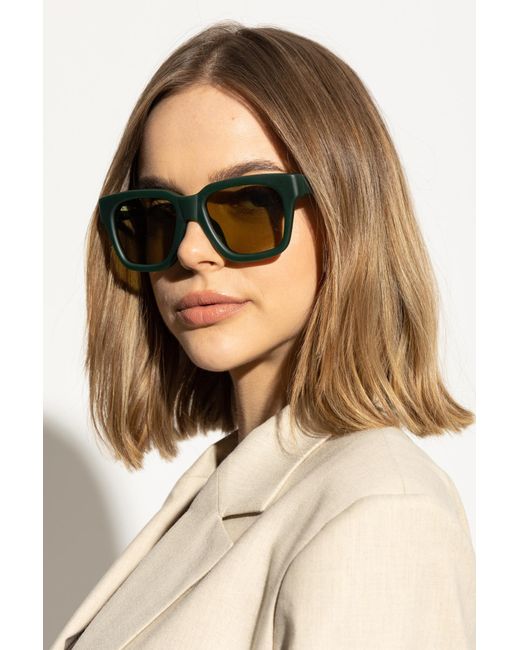 Jacquemus Green Logo Sunglasses for men