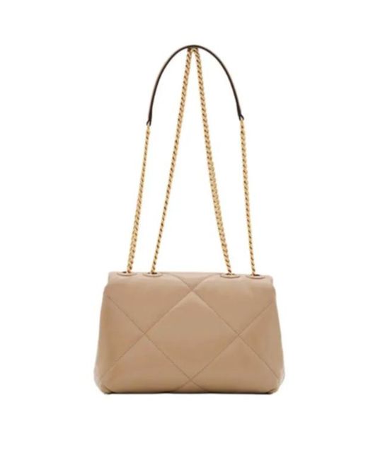 Tory Burch Natural Small Kira Diamond Quilt Convertible Shoulder Bag