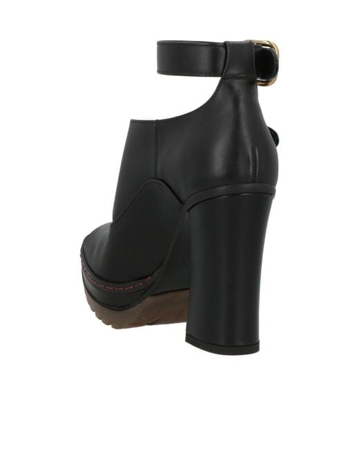 Chloé Black Simple Open-Toe High Heels