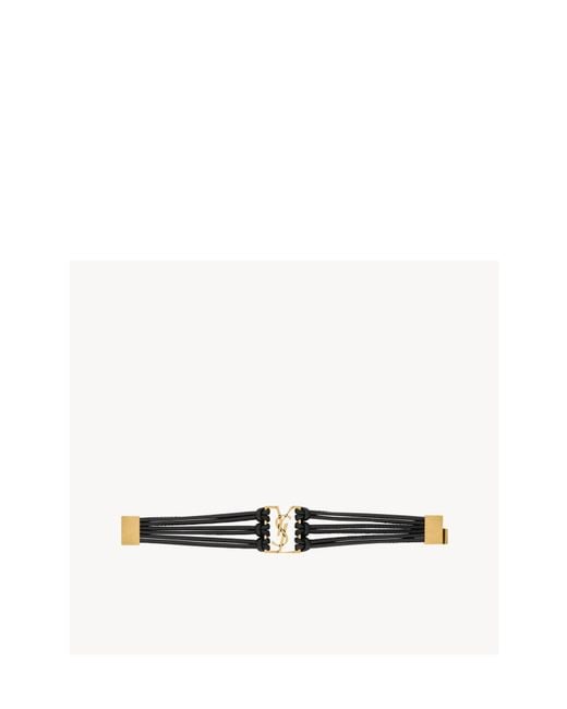 Saint Laurent White Babylone Cord Bracelet