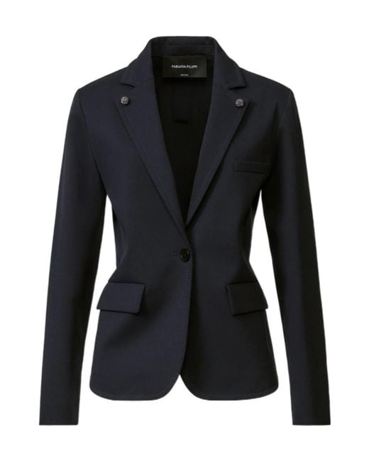 Fabiana Filippi Black Single-Breasted Suit Jacket