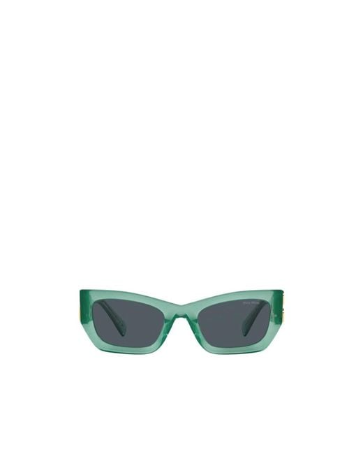Miu Miu Yellow Logo-Plaque Rectangle-Frame Sunglasses