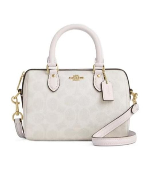 COACH White Mini Rowan Crossbody Bag