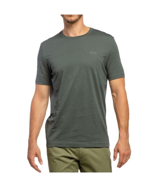 Boss Green T-Shirt With Round Neck And Short Sleeves for men