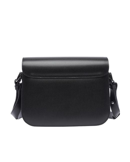 A.P.C. Black Logo Printed Foldover Top Crossbody Bag