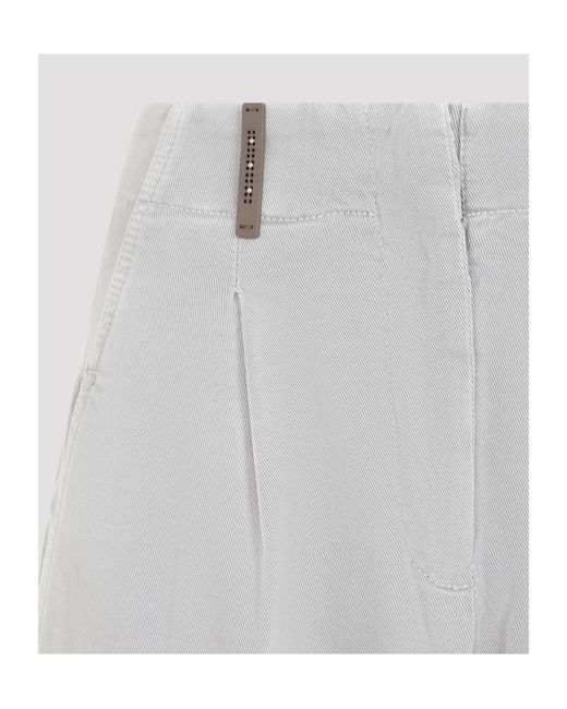 Peserico Gray Tapered Gabardine Trousers