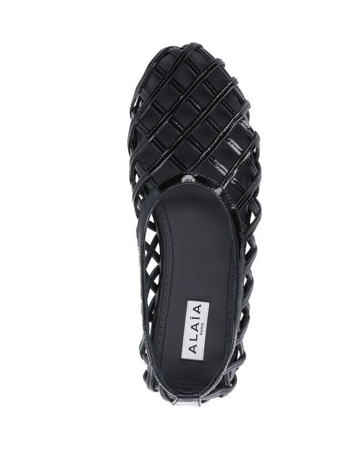 Alaïa Black Hollow Flat Shoes