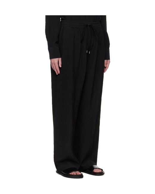 Studio Nicholson Black Capel Drawstring Straight-Leg Trousers