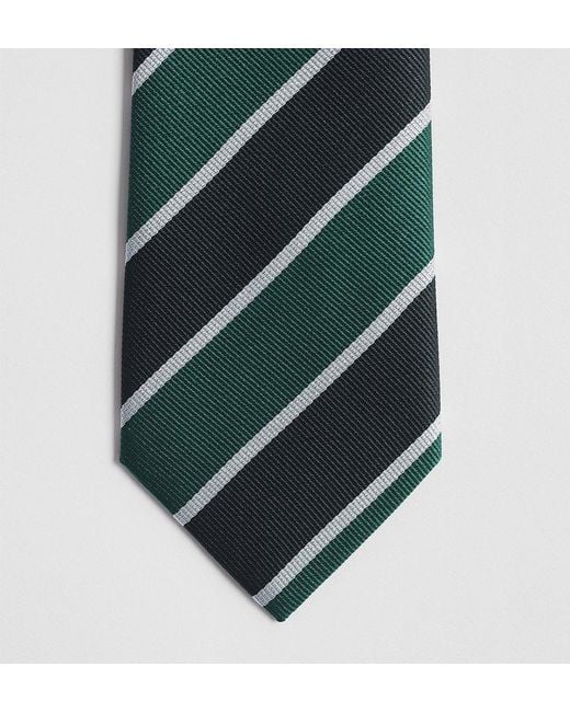Dior Green Striped Tie for men
