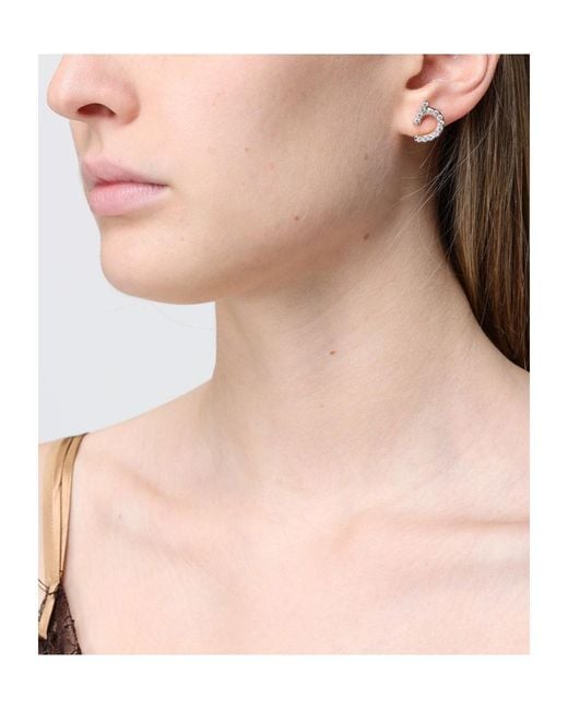 Ferragamo White Ferragamo Geometric Stud Embellished Earrings
