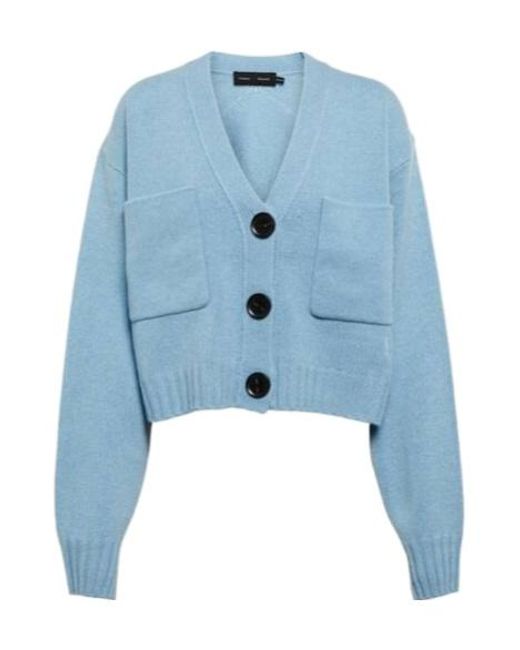 Proenza Schouler Blue Cashmere And Wool Cardigan