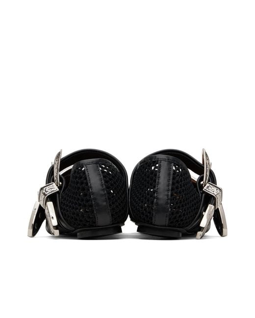 Toga Black Crochet Mesh Ballet Flats