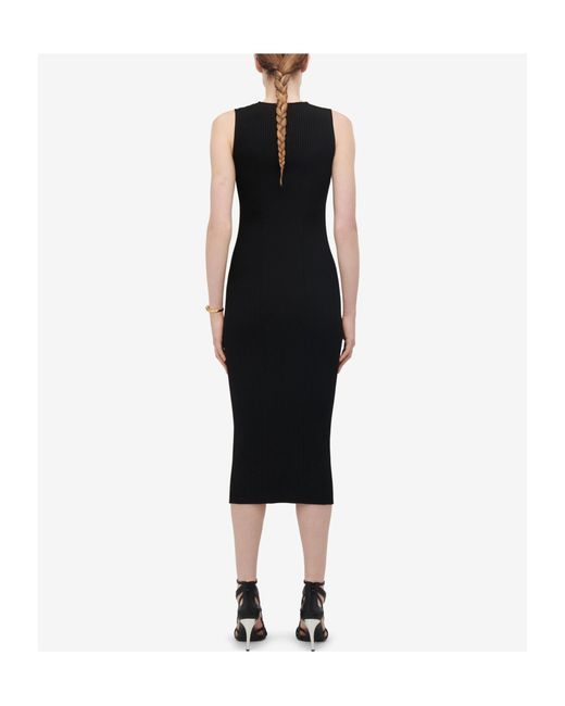 Alexander McQueen Black Cut-Out Knitted Sleeveless Dress