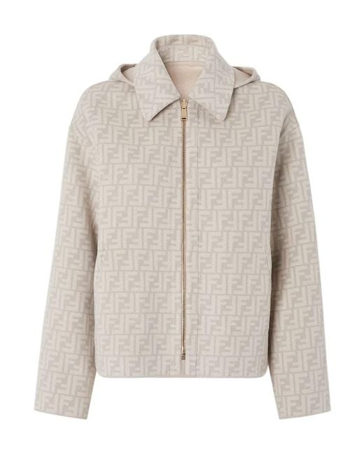 Fendi Natural Hooded Reversible Jacket